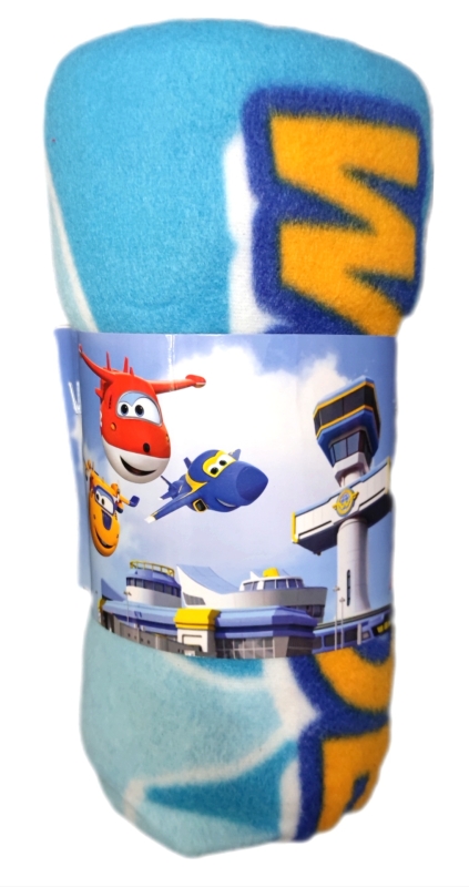 Super Wings Fleecedecke für Kinder blau